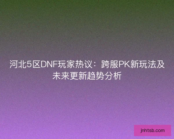河北5区DNF玩家热议：跨服PK新玩法及未来更新趋势分析